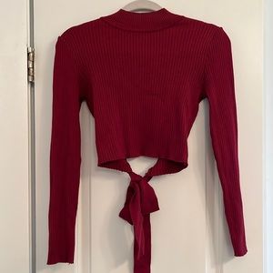 Madden Girl Deep Red Cropped Sweater